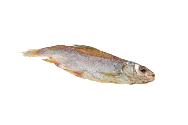 Сушеная Рыба Белом Фоне Изолированная Вид Сверху — стоковое фото
