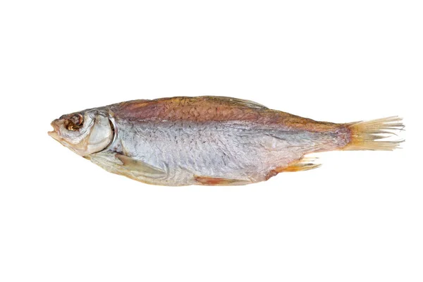 Sušené Ryby Bílém Pozadí Izolované Pohled Shora — Stock fotografie