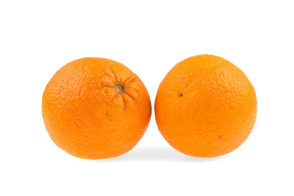 Zwei Orangen Auf Weißem Hintergrund Isoliert — Stockfoto
