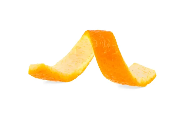 Orange Zest Isolerad Vit Bakgrund Orange Twist — Stockfoto