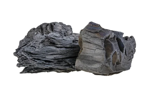 Dřevěné Uhlí Izolované Bílém Pozadí Dřevěné Uhlí — Stock fotografie
