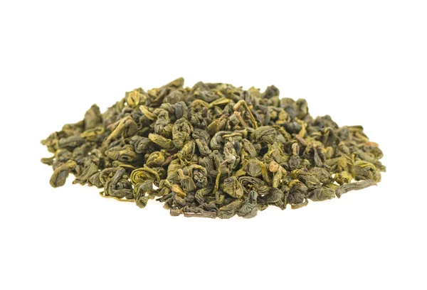 Haufen Grüner Tee Auf Weißem Hintergrund Isoliert Stockfoto