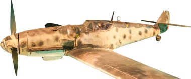 Beyaz izole Alman Messerschmidt Bf-109 avcı