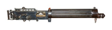 Vickers makineli tüfek üzerinde beyaz izole Dünya Savaşı bir den