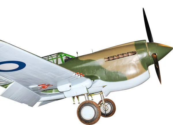 P-40 Kittyhawk gevechtsvliegtuig uit de Tweede Wereldoorlog, geïsoleerd op wit — Stockfoto