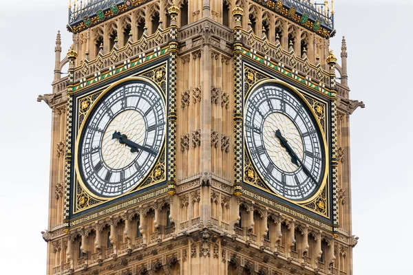 Dos Caras Big Ben Clock Tower Emblemático Monumento Gótico Londres — Foto de Stock