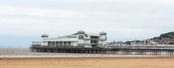 Refurbished Grand Pier at low tide at Weston-Super-Mare, Somerset, England