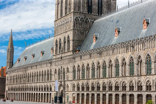 Gothc Arcitecture Ypres Ieper Belgie Sukiennice Přestavěn Zničení Světové Válce — Stock fotografie
