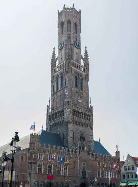 Středověká Architektura Bruggách Brugge Belgie Zvonice Bruggách — Stock fotografie