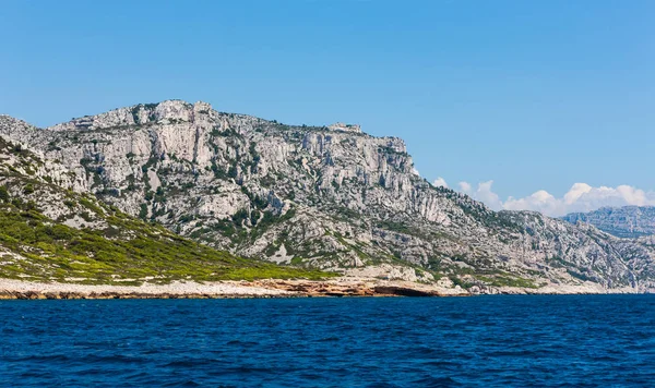 Section of Calanques National Park, mountainous coastline in south France near Marseille