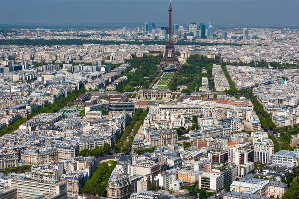 Parijs Frankrijk Stadsgezicht Avenue Saxe Champ Mars Naar Eiffeltoren — Stockfoto