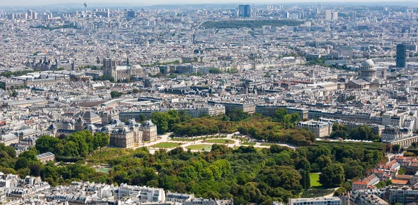 Vista Aérea París Francia Sur Del Río Sena Con Jardines —  Fotos de Stock