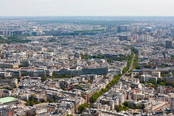 Lucht Uitzicht Eten Parijs Frankrijk Met Boulevard Montparnasse Hoofdstraat Loopt — Stockfoto
