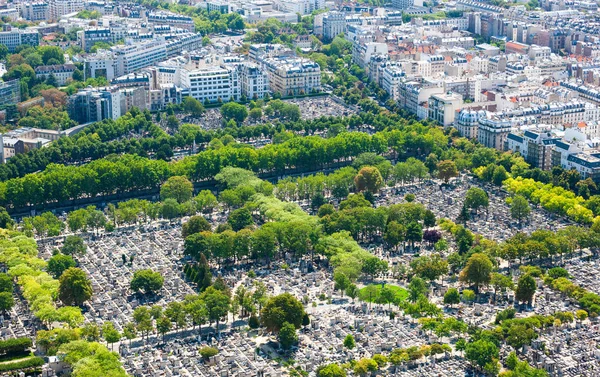 Widok Lotu Ptaka Cmentarz Montparnasse Paryż Francja — Zdjęcie stockowe