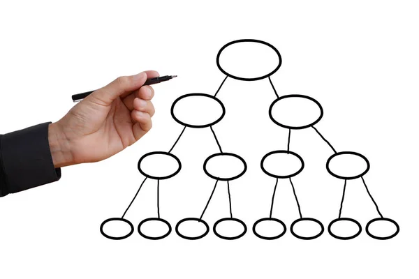 Write planning connecting with business network diagram — Stock Photo, Image