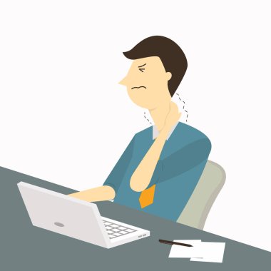 boyun ağrısı olan adam