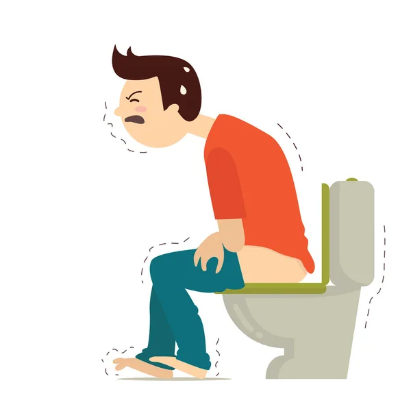 Hemorrhoid problem man — Stock Vector