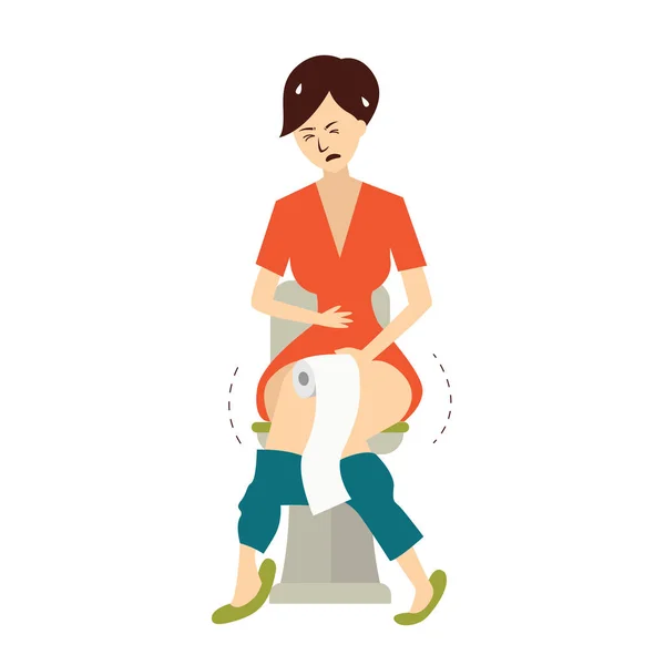 Woman with hemorrhoid problem — Stock Vector