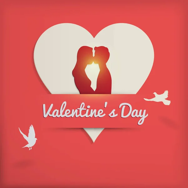 Beijando casal Valentine fundo —  Vetores de Stock