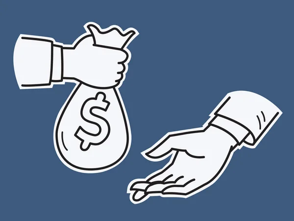Main donner de l'argent — Image vectorielle