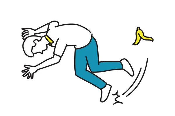 Slide banana peel — Stock Vector