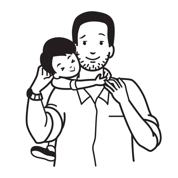 Objímání a tatínek na krk — Stockový vektor
