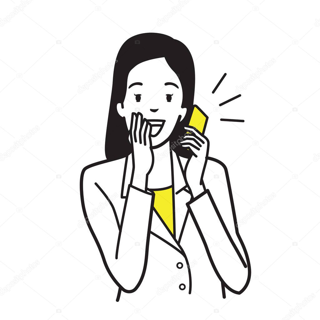 Woman chatting with phone