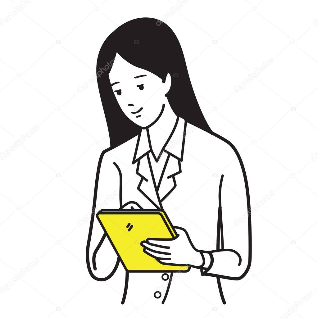 business woman with tablet