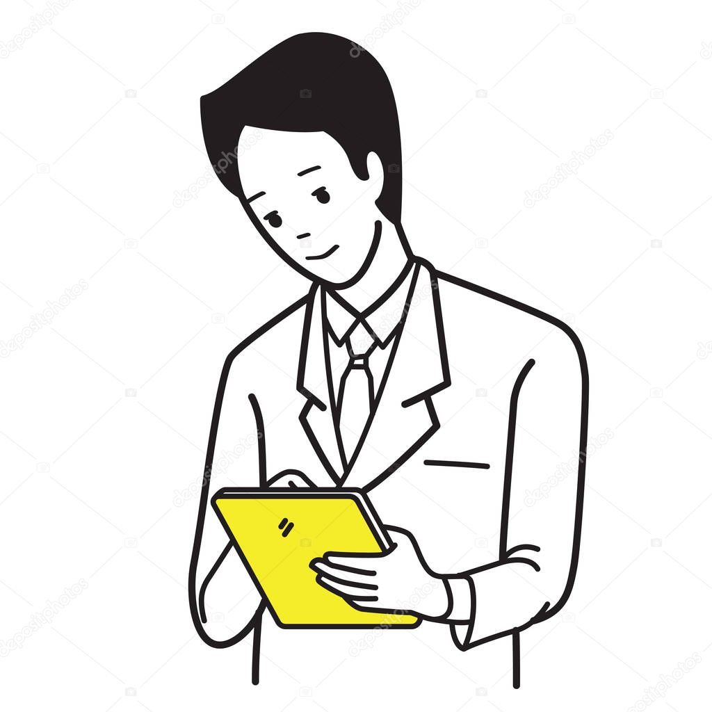 Businessman using tablet