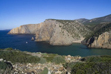 Cala Domestica sahili manzarası