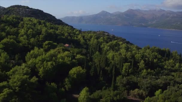 クロアチア ドブロブニク島航空写真撮影 — ストック動画