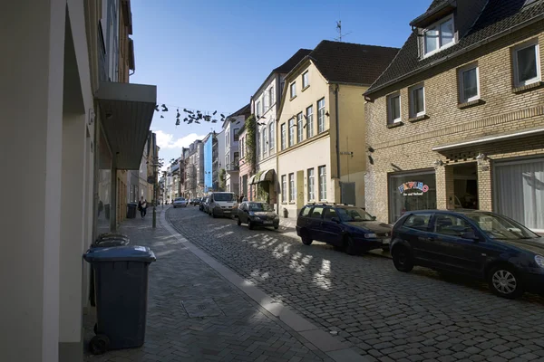 Flensburg ulice v slunci — Stock fotografie