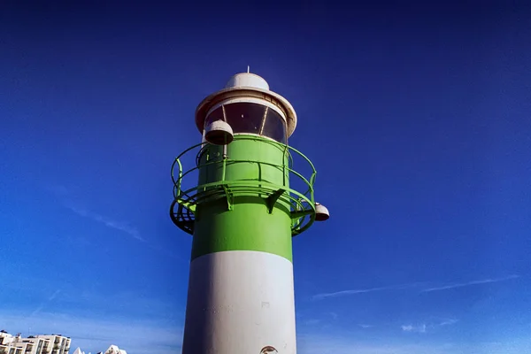 Nahaufnahme aarhus Leuchtturm himmelblau — Stockfoto