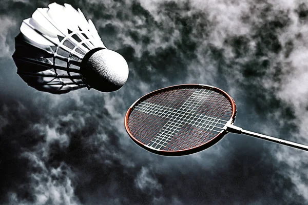 Ação de badminton artístico — Fotografia de Stock