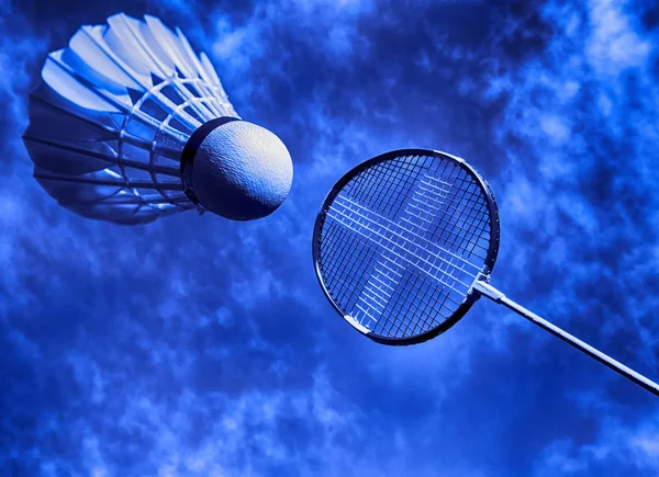 Artistic badminton action — Stock Photo, Image