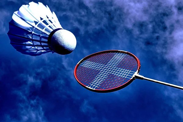 Artistic badminton action — Stock Photo, Image