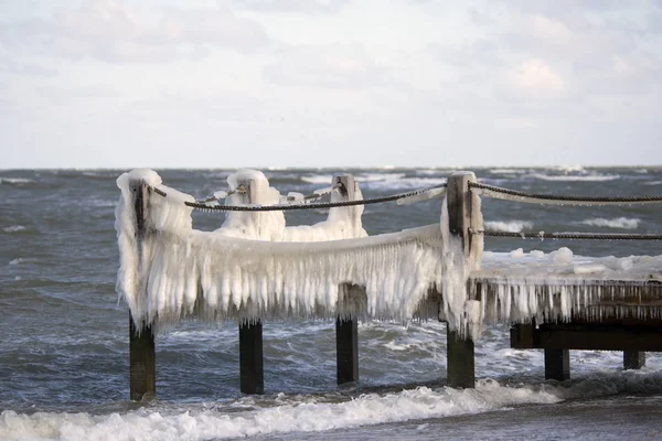 Deense kust winterlandschap. Stockafbeelding