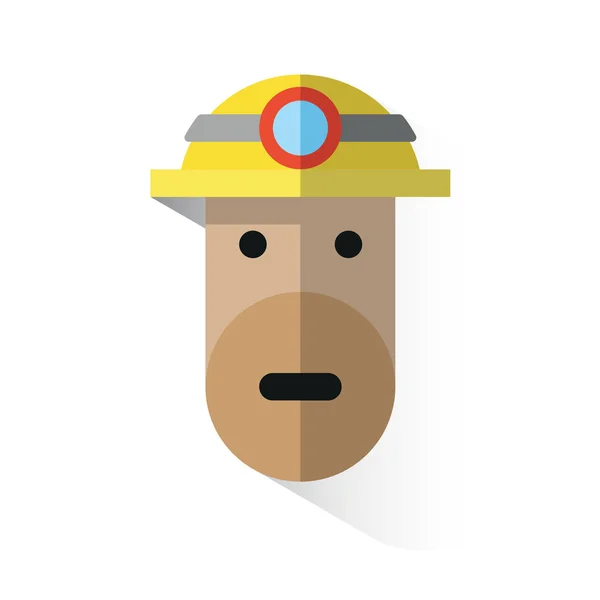 Icon face miner with helmet — Stock Vector