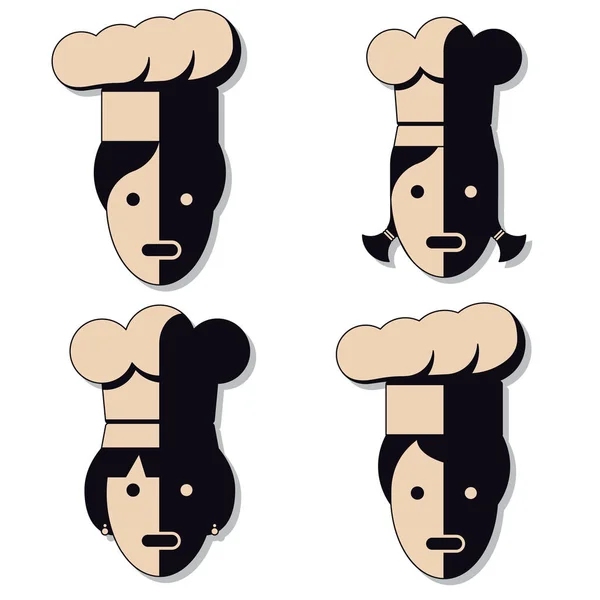 Pictogrammen van koks hoofden — Stockvector