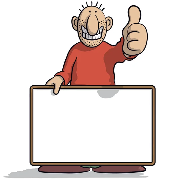 Man with a signboard — Stock Vector