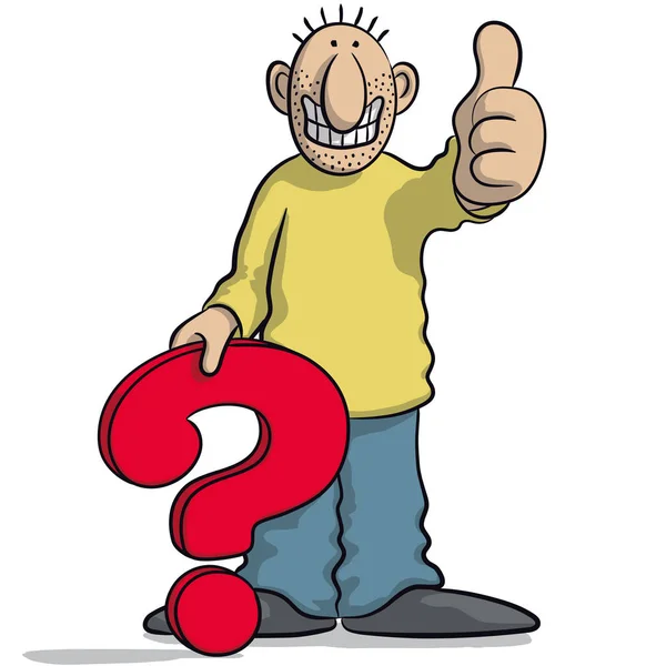 Man with a question mark — Stock Vector