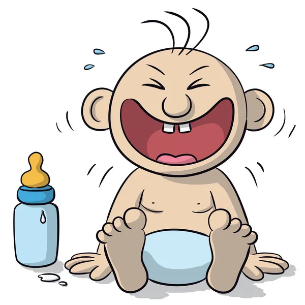 Illustratie van baby lachen — Stockvector