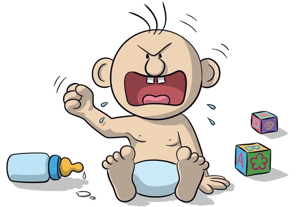 非常に怒っている赤ちゃん — ストックベクタ