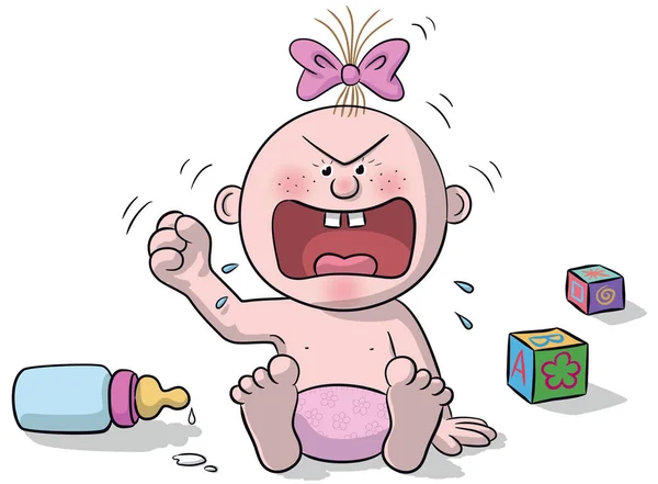 Very angry baby — Stock Vector