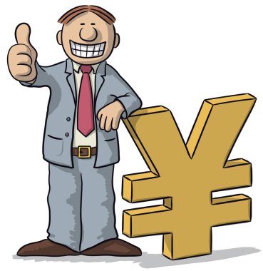 yen işareti olan adam