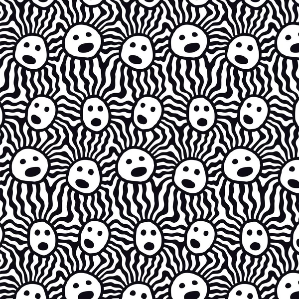 Pattern with faces — Stock Vector