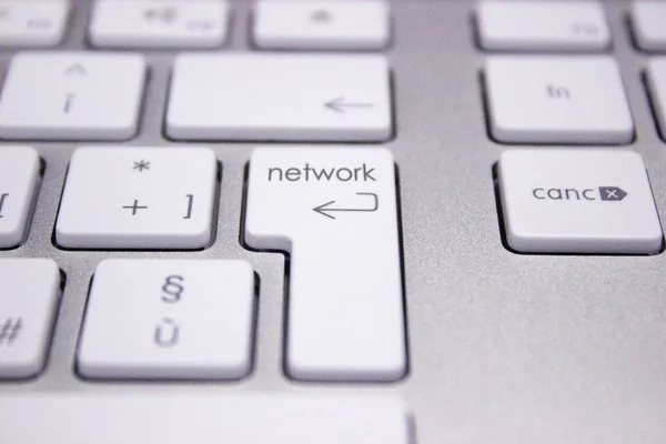 Computer Keyboard Word Network — Stock Photo, Image