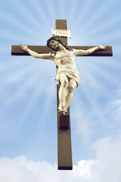 Jezus Christus Gekruisigd Aan Het Kruis — Stockfoto