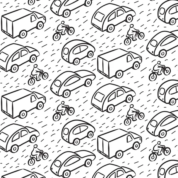 Modèle répétitif avec des voitures de transport — Image vectorielle