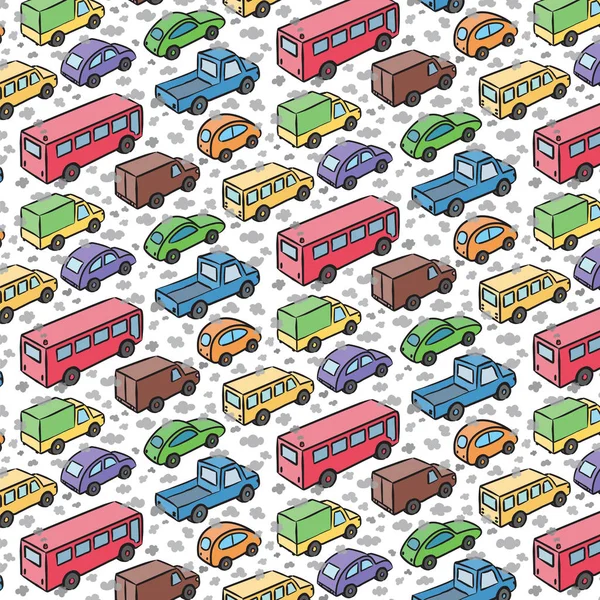 Repetitive pattern with transport cars — Stock Vector